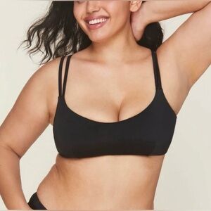 NWT Andie The Rockaway Top in Black, Double Adjustable Straps & Removable Cups S